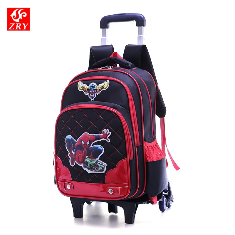 

Kids Trolley School bags Boys Removable Backpack 2-6 Wheels For Children Rolling Travel Backpacks Wheels Girls Cartoon Schoolbag