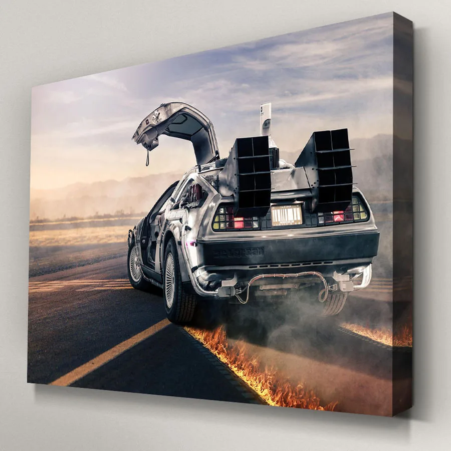 Назад в будущее Delorean DMC таймерная машина Supercar рамка настенные картины на холсте