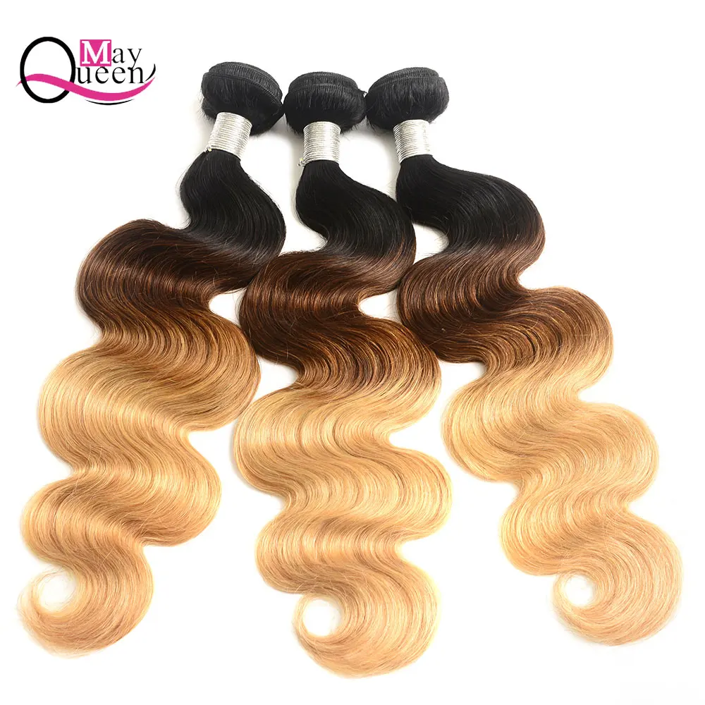May Queen Hair Ombre Brazilian Body Wave 3&4Pieces T1B/4/27 Three Tone Color Remy Hair Extensions 100% Human Hair Weave Bundles May Queen Hair Ombre Brazilian Body Wave 3&4Pieces T1B/4/27 Three Tone Color Remy Hair Extensions 100% Human Hair Weave Bundles