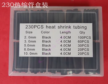 

230pcs/box new free shipping Assortment Electronic heat shrink tube ratio 2:1 wire cable wrap cable sleeves apple data line