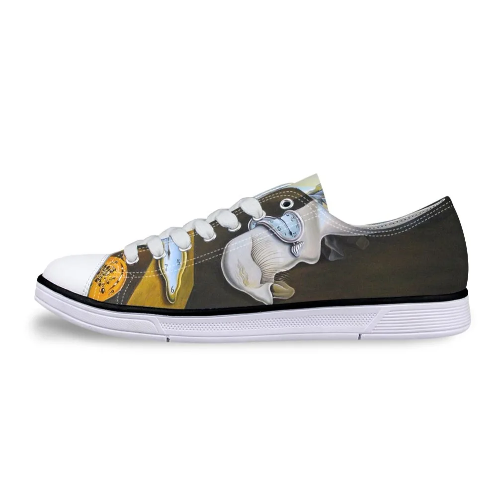 

Customizable Men Casual Dream Painting Print Breathable Shoes Male Canvas Shoes Mens Printed Lace Up Shoes Flats Salvador Dali