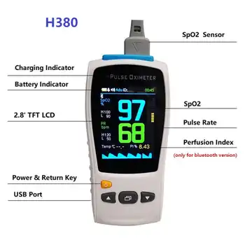 2.8\"TFT 1 sensor Neonate child adult handheld pulse Oximeter SPO2 PR Medical Heart Rate monitor compatible Nellcor DS100A Sensor