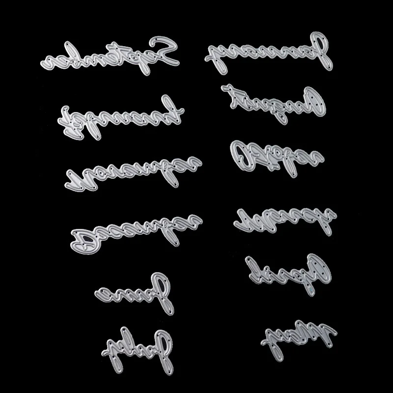 Слова штампы 12 месяцев металлические Вырубные штампы января Мартовские штампы ремесло металлические буквы Вырубные штампы для DIY бумажные карточки для скрапбукинга