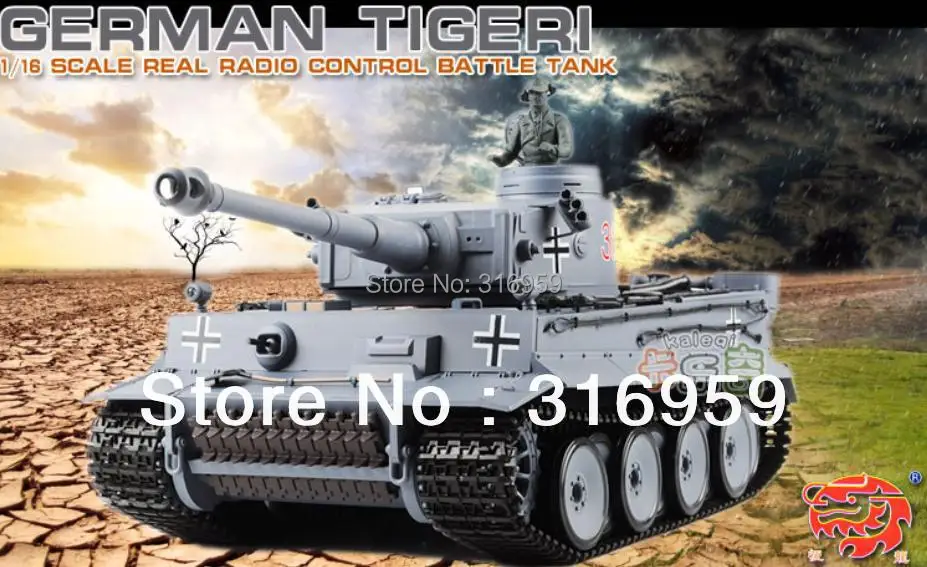 RC Tank Germany Tiger Battle Tank 2 4G HengLong Remote Control Tank Launch cannonball electronic Toys