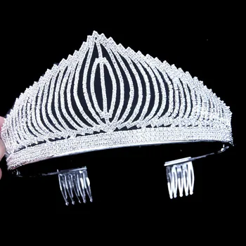 

2018 New Fashion Baroque Luxury Crystal AB Bridal Crown Tiaras Light Gold Diadem Tiaras For Women Bride Wedding Hair Accessories