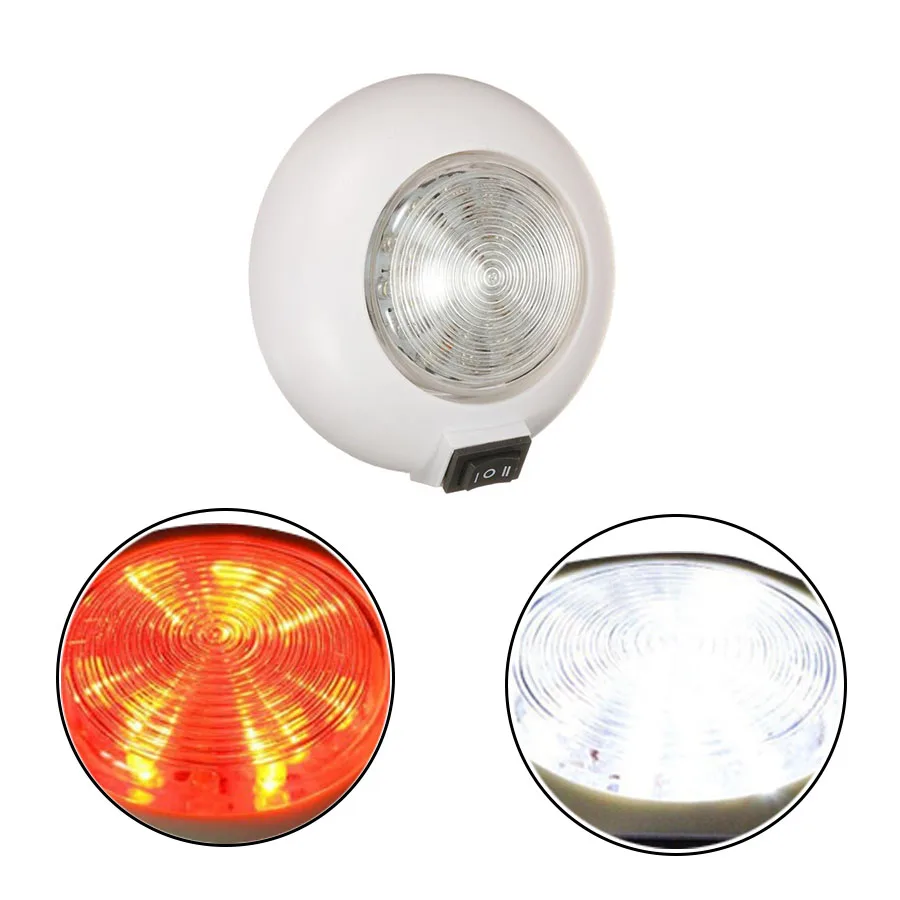 Us 8 65 19 Off Led 12v Dual White Red Rv Caravan Trailer Boat Interior Ceiling Dome Light 6000 6500k 250lm 102mm In Signal Lamp From Automobiles