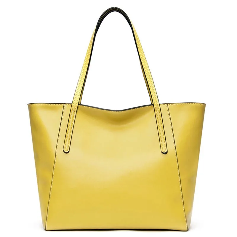 

NEW 2018 Lady Simple Soft Genuine Cowskin Leather Handbag Casual Totes Women High Quality Capacity Shoulder Female Satchel Bag