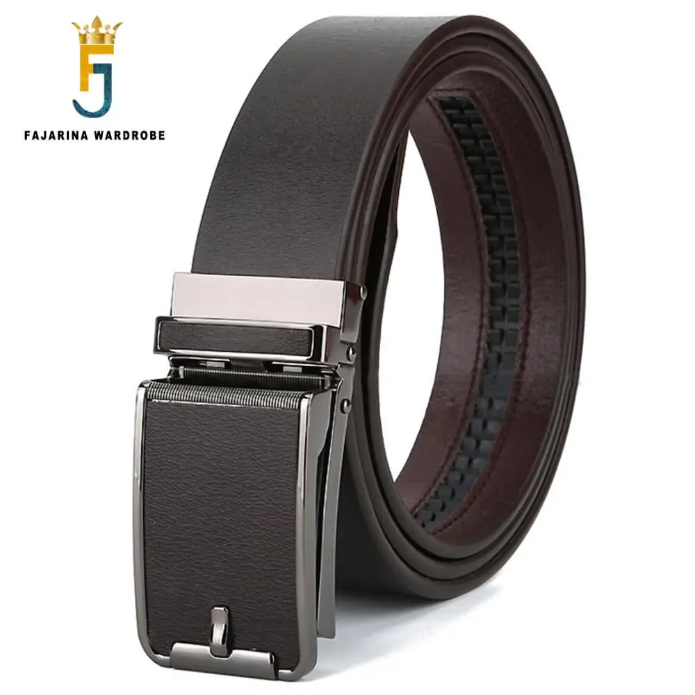 FAJARINA Brand Name Grade Formal Cowhide Genuine Striped Leather Unique