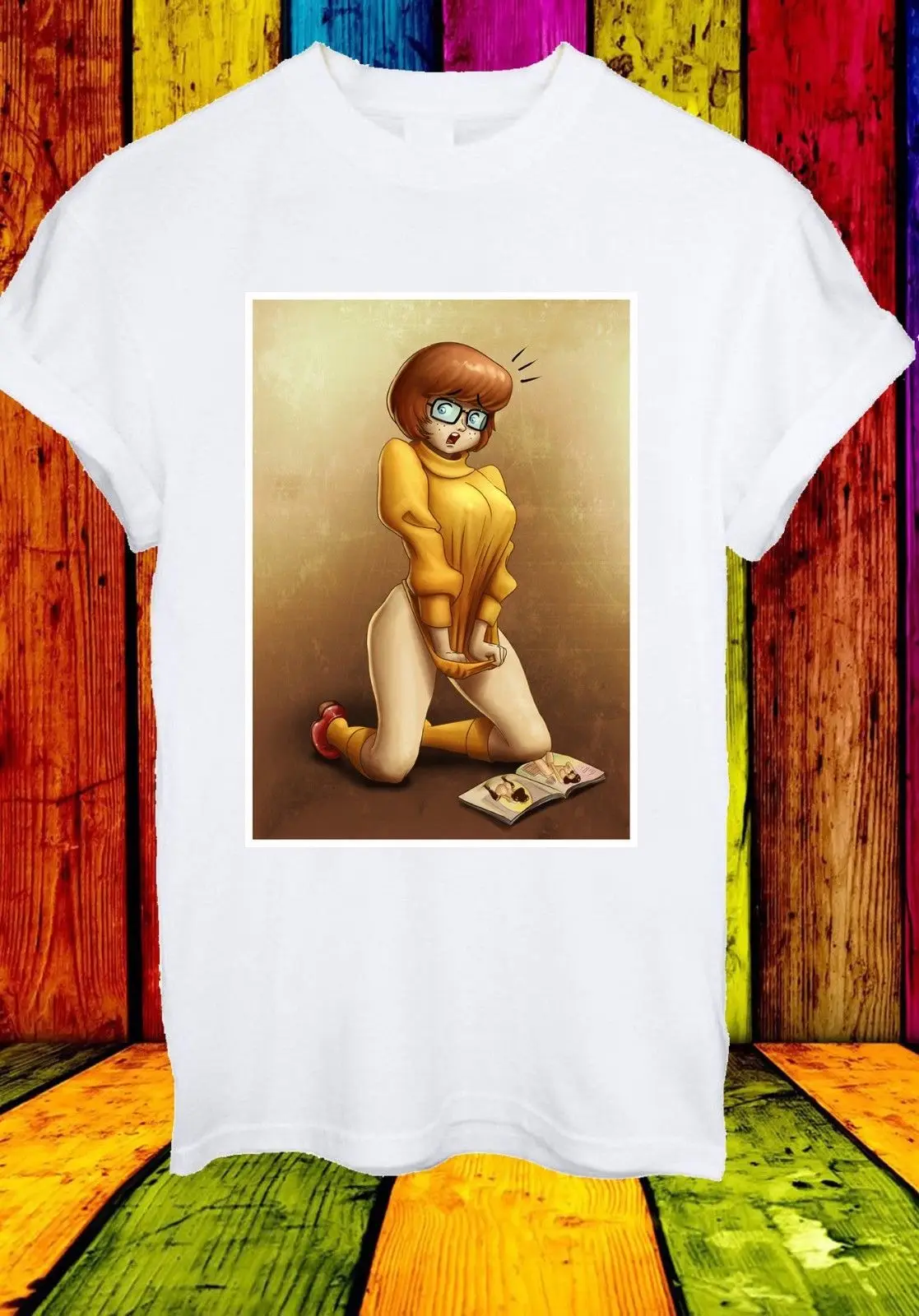 Naughty Velma Dinkley Scooby-Doo Looking Magazine Мужская и женская футболка унисекс 771 Новые футболки