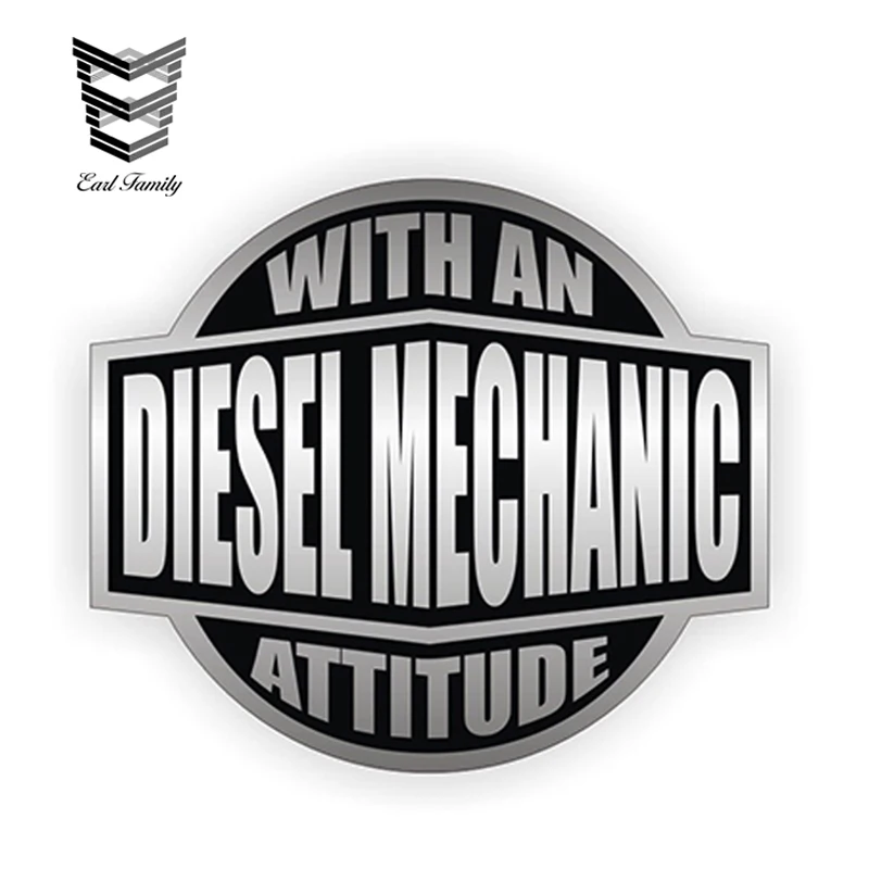 EARLFAMILY 12cm x 10.7cm Diesel Mechanic With An Attitude Toolbox Decal
