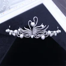 2017 new elegant full crystal beads pearl decorated bridal tiaras hair accessories wedding crown bride hair accessories cr37