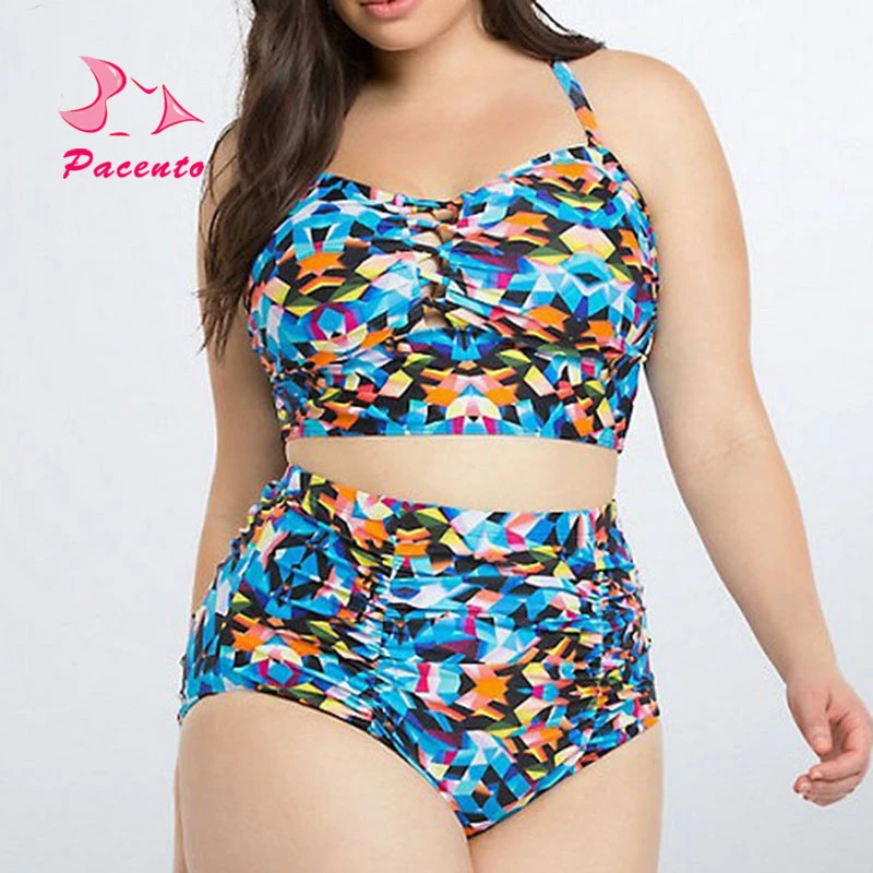 Pacento XL XXL XXXL bikini brasileño 2018 nuevo más tamaño de baño mujeres bañadores mujer tamaño grande impresión de alta cintura playa plavky|plavky plus size|plavky womenplavky xxl - AliExpress