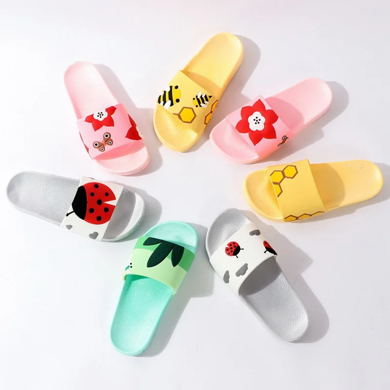 

Summer Slippers Children Shoes Bathroom Home Slippers mules Non-slip de las mujeres chinelo Mulher Animal Bathroom Slippers