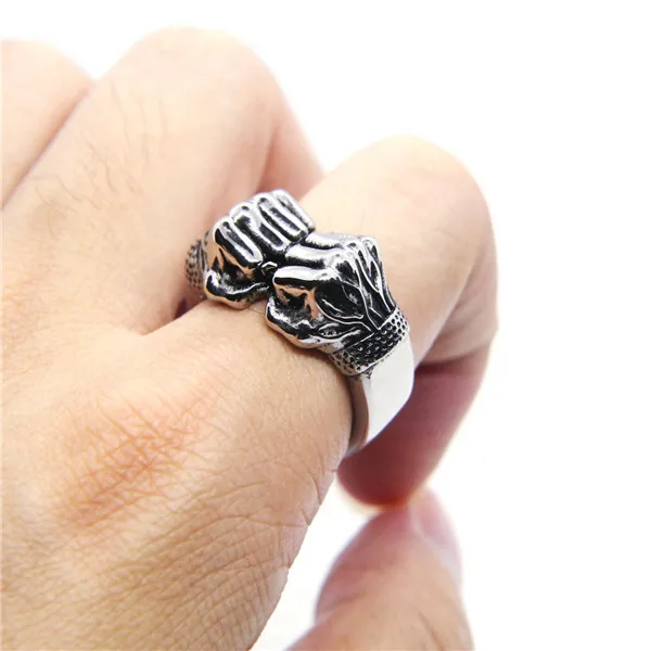 

2018 Cool Fighting Fist Ring 316L Stainless Steel Jewelry Silver Man Punch Ring