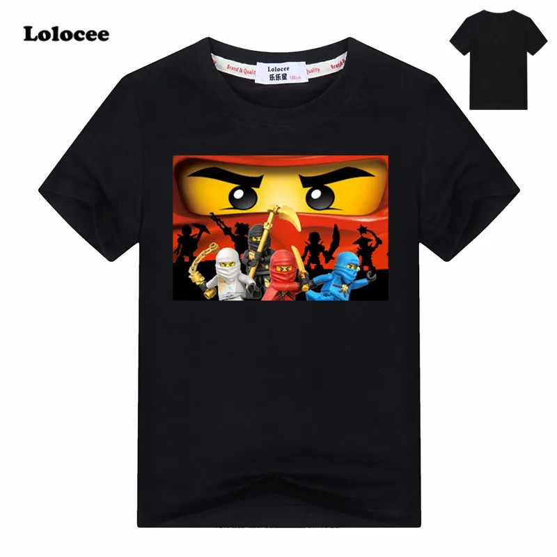 

2017 Summer Kids Boys T-shirt Ninja Ninjago T Shirts Children Clothing Cotton Top Tees Boys Girls Cartoon Costume 3-13y