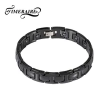 Модные черные геометрические Керамические Мужские браслеты магнитные германиевые браслеты из нержавеющей стали браслеты для женщин мужские украшения для вечерние