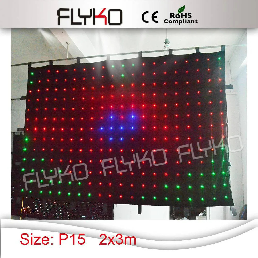 Free shopping P15 2x3m flexible and clear image led video curtain screen