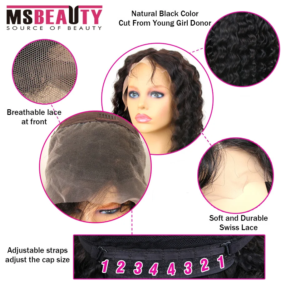 13x4 front lace wig deep wave