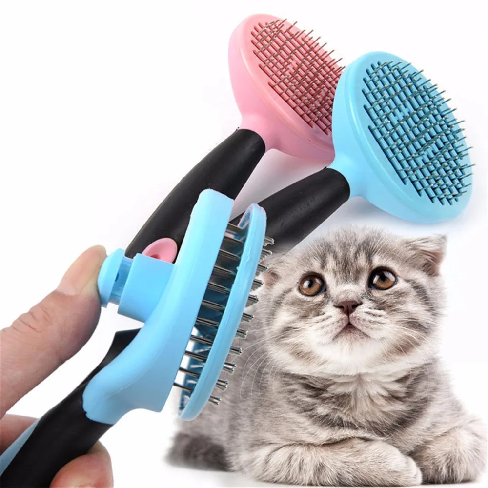 Round Head Stainless Steel Pet Cat Dog Comb Brush 120 needles Rake