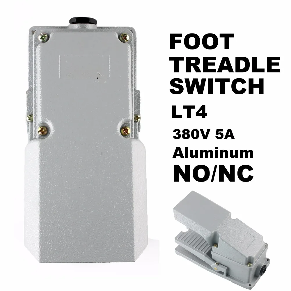 

LT4 Aluminum Gray Alloy Treadle switch Foot Switch 380V 5A NO NC Antislip High-quality Exports to Europe and America