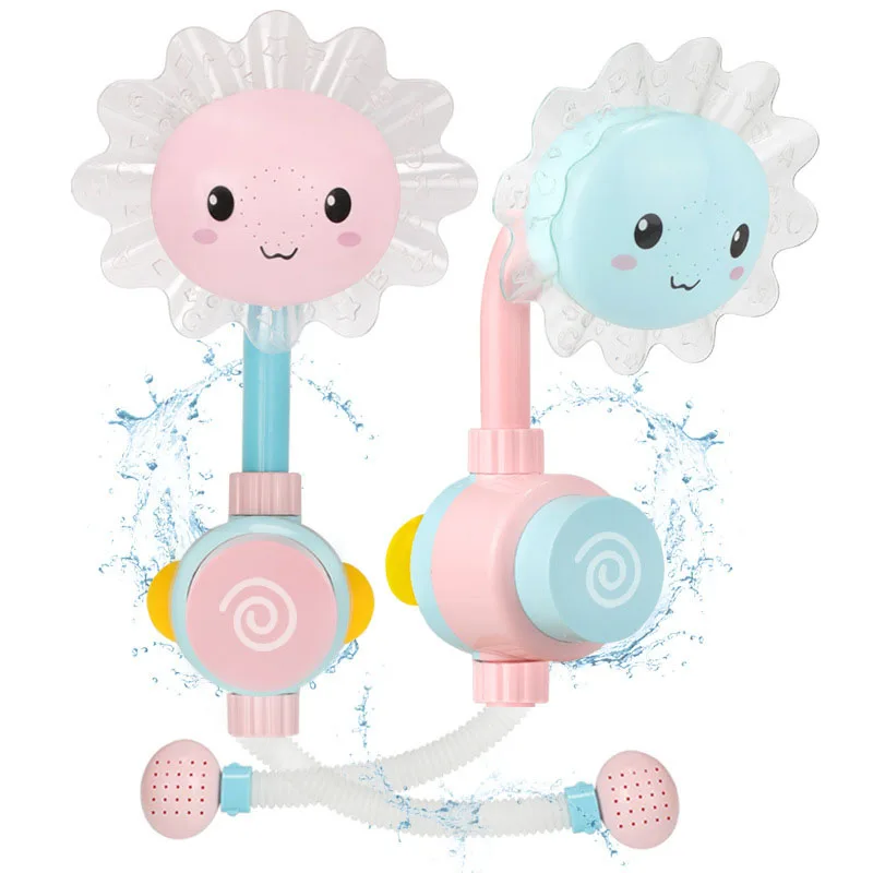 

62*17cm Baby Water Game Bath Toy Bath Tub Sunflower Shower Faucet Spray Water Swim Bathroom Bath Toys For Children Gifts