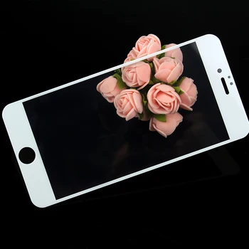 

100pcs For iphone 6/6S plus Silk print Full screen Tempered glass screen Protector big color edge full covered glass