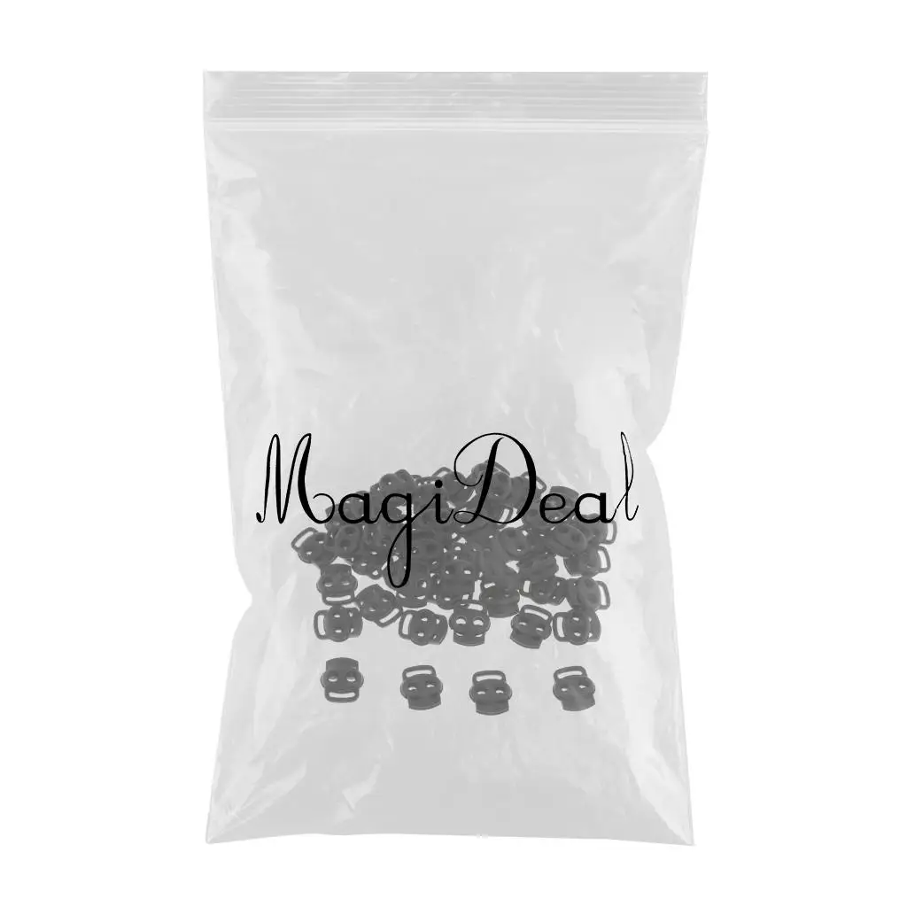 50 Pieces  Oval Bean Double Hole String Stopper Toggle Buckle Cord Locks End For Lanyard Backpack Sportwear Shoelace Tent