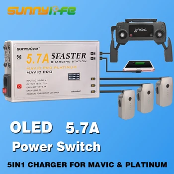 

5 in 1 Battery Controller 5.7A Large Current Smartphone Tablet Charger Hub with OLED Display for MAVIC & PLATINUM Drone parts
