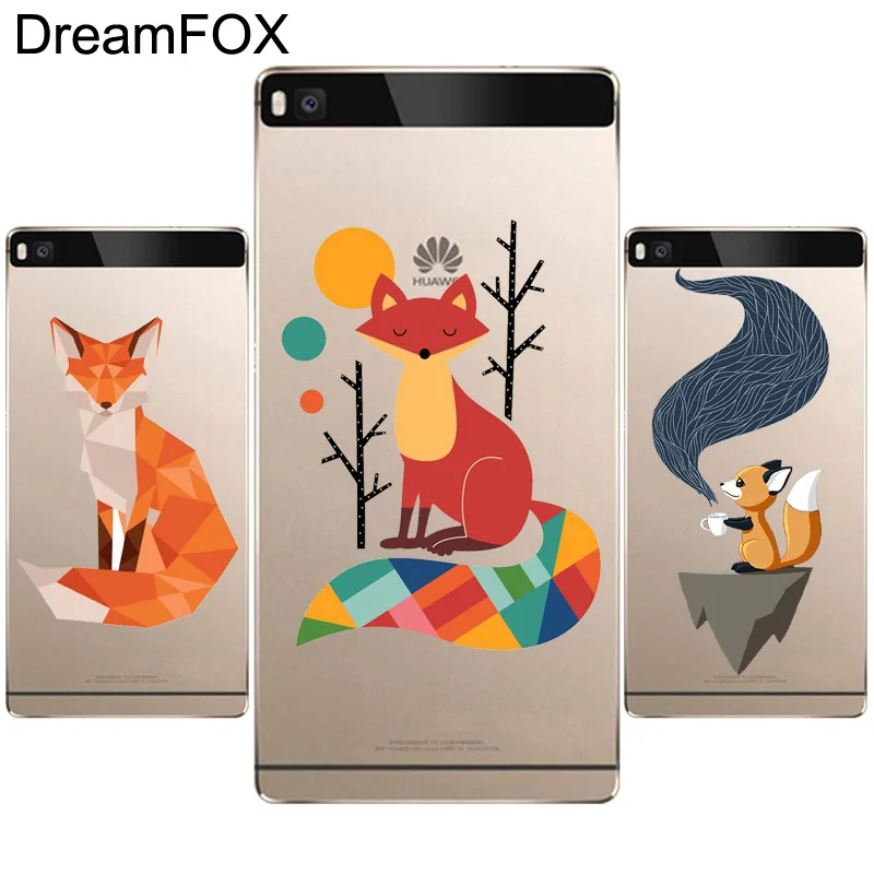 

DREAMFOX L049 Fox Soft TPU Silicone Case Cover For Huawei P8 P9 P10 Lite Plus 2017 Honor 8 Lite Pro 9 6X