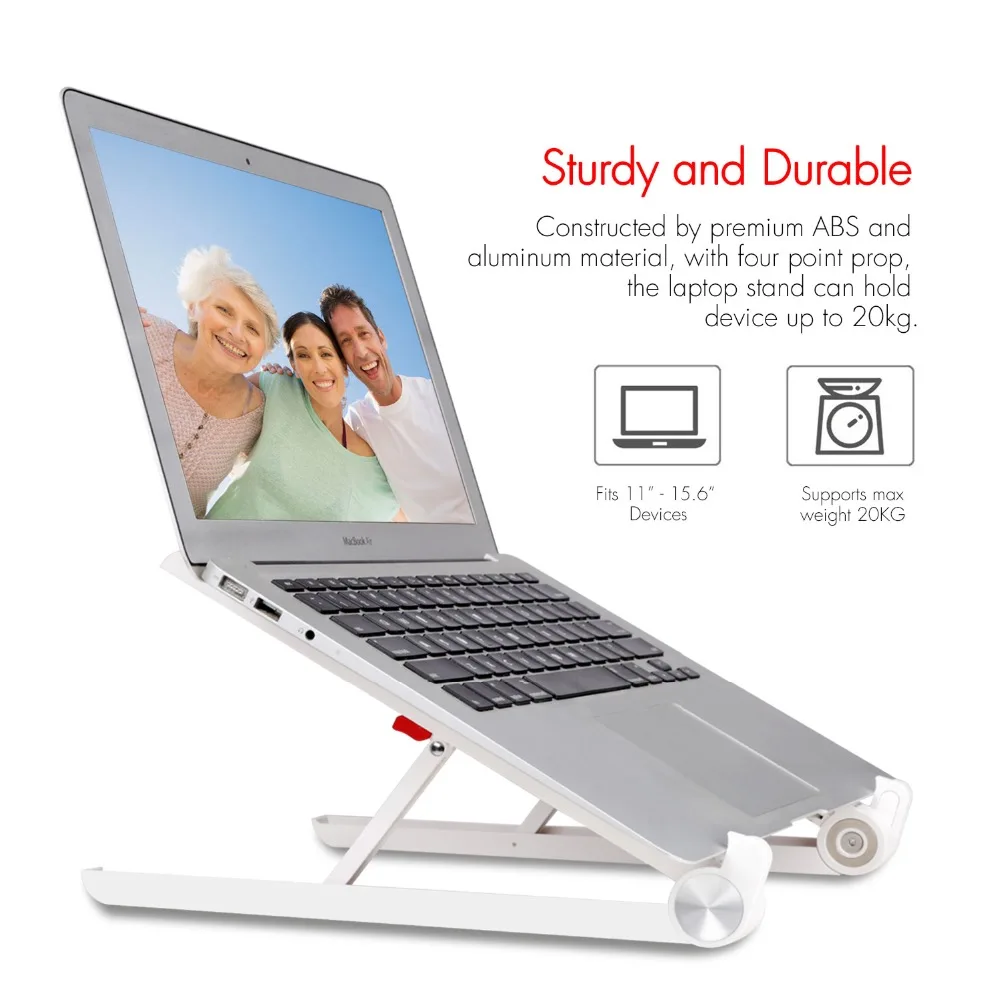 WIWU Folding Portable Laptop Stand Two Heights Adjustable Desktop Height Notebook Stand Cooling Holder for MacBook 11-15.6 inch