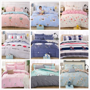 

AB Side Duvet Cover 3/4 pcs Bedding Set Adult Kids Child Bed Linens Single Full Queen King Size Quilt Comforter Case Bedspreads