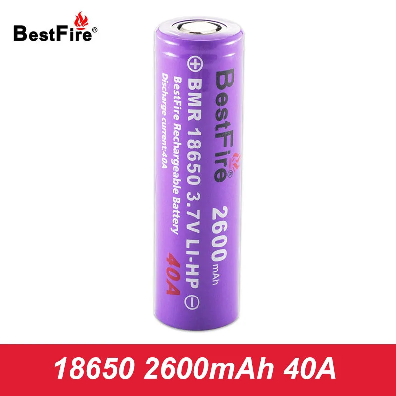 

18650 Battery Bestfire 3.7V Li-ion Rechargeable Battery 2600mAh 40A for Joyetech EVic Primo Mini Kit VS SMOK Stick V8 Kit A037