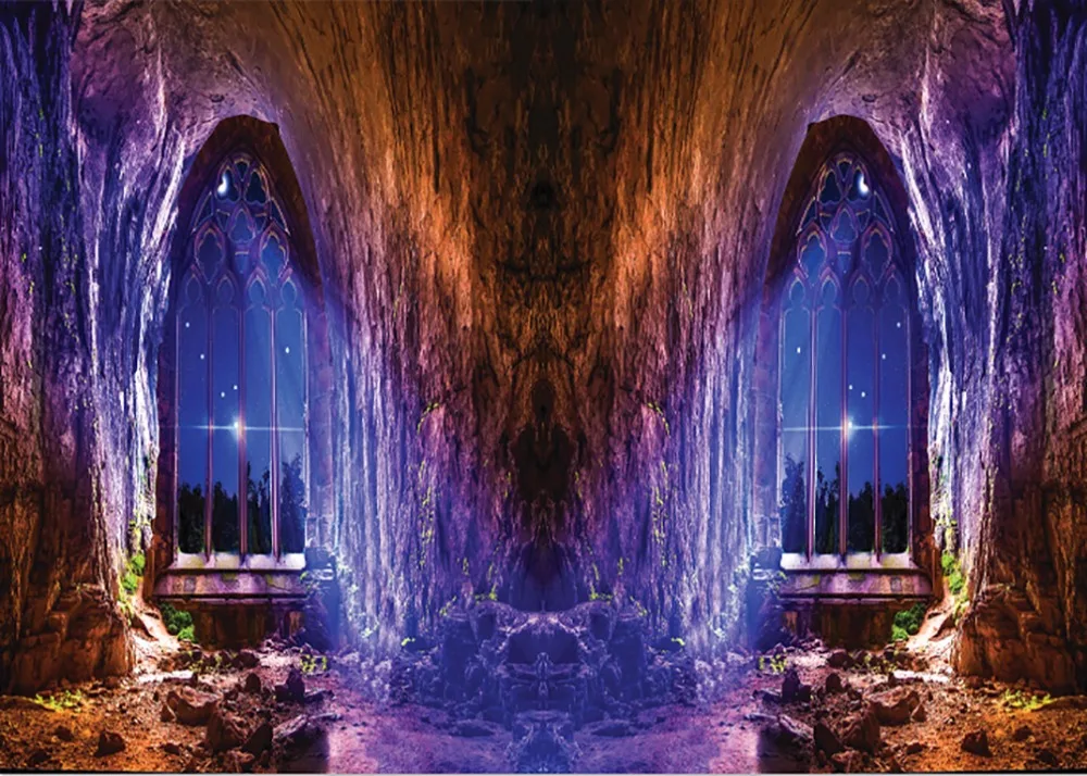 7x5FT Blue Night Sky Moonlight Window Underground Cave Basement Custom Photo Studio Background Backdrop Vinyl 220cm x 150cm | Электроника