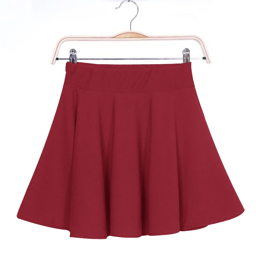 Новая женская юбка, Сексуальная Мини Короткая юбка, Осенние юбки, женские тянущиеся плиссированные юбки-пачки с высокой талией, корейский стиль 99 XRQ88 - Цвет: Wine Red
