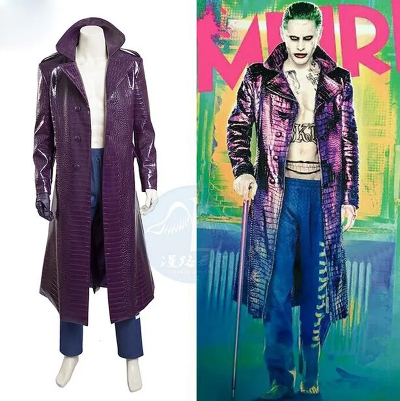 Suicide Squad Batman Joker Kostuum Trenchcoat Full Size Cosplay