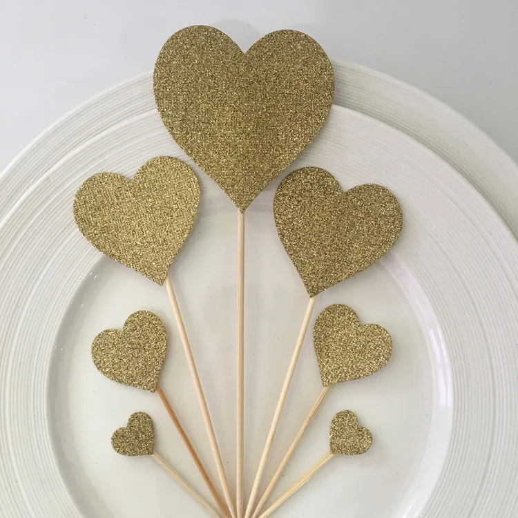 

6pcs Love card beautiful creative cake decoration cut card wedding love red birthday cake cut card