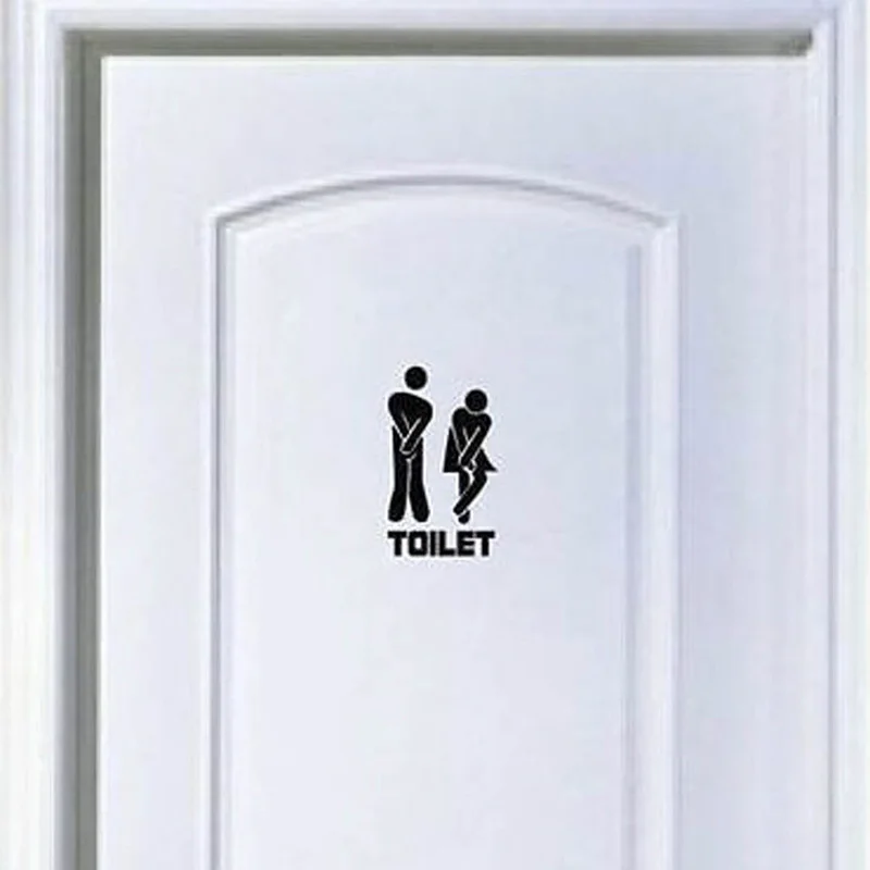 Stylish Bathroom Doors Affixed With Personalized Vinyl Removable Wall Stickers 2WS0030 Stylish Bathroom Doors Affixed With Personalized Vinyl Removable Wall Stickers 2WS0030
