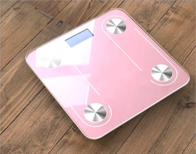 Горячие цифровые весы для тела Fat mi Bluetooth весы для ванной комнаты напольные электронные смарт b mi Bluetooth весы баланс человеческого веса - Цвет: Розовый
