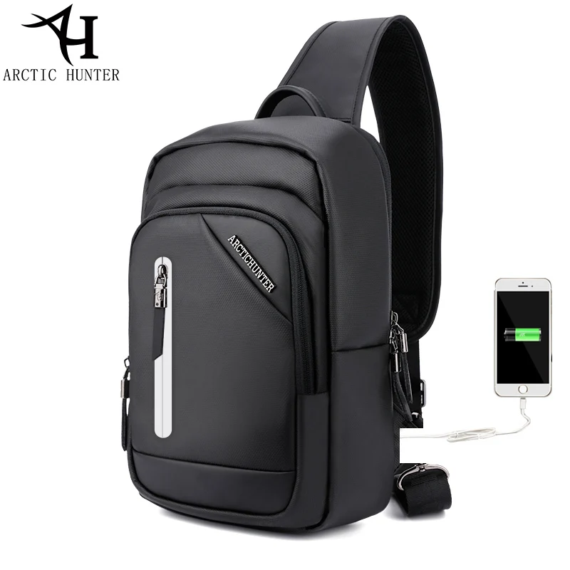 

ARCTIC HUNTER designer handbags high quality Chest Bag Men&Female USB Charge travel Casual shoulder crossbody bags for men gift