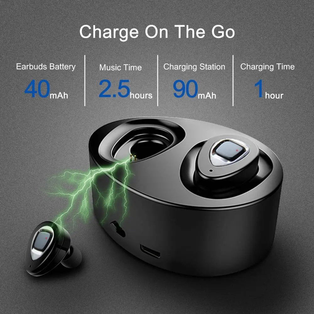 Clearance!!! K2S/K5/K5S TWS Bluetooth Earphone Dual In-ear Wireless Earbuds with Charging Box for Mobile Phones