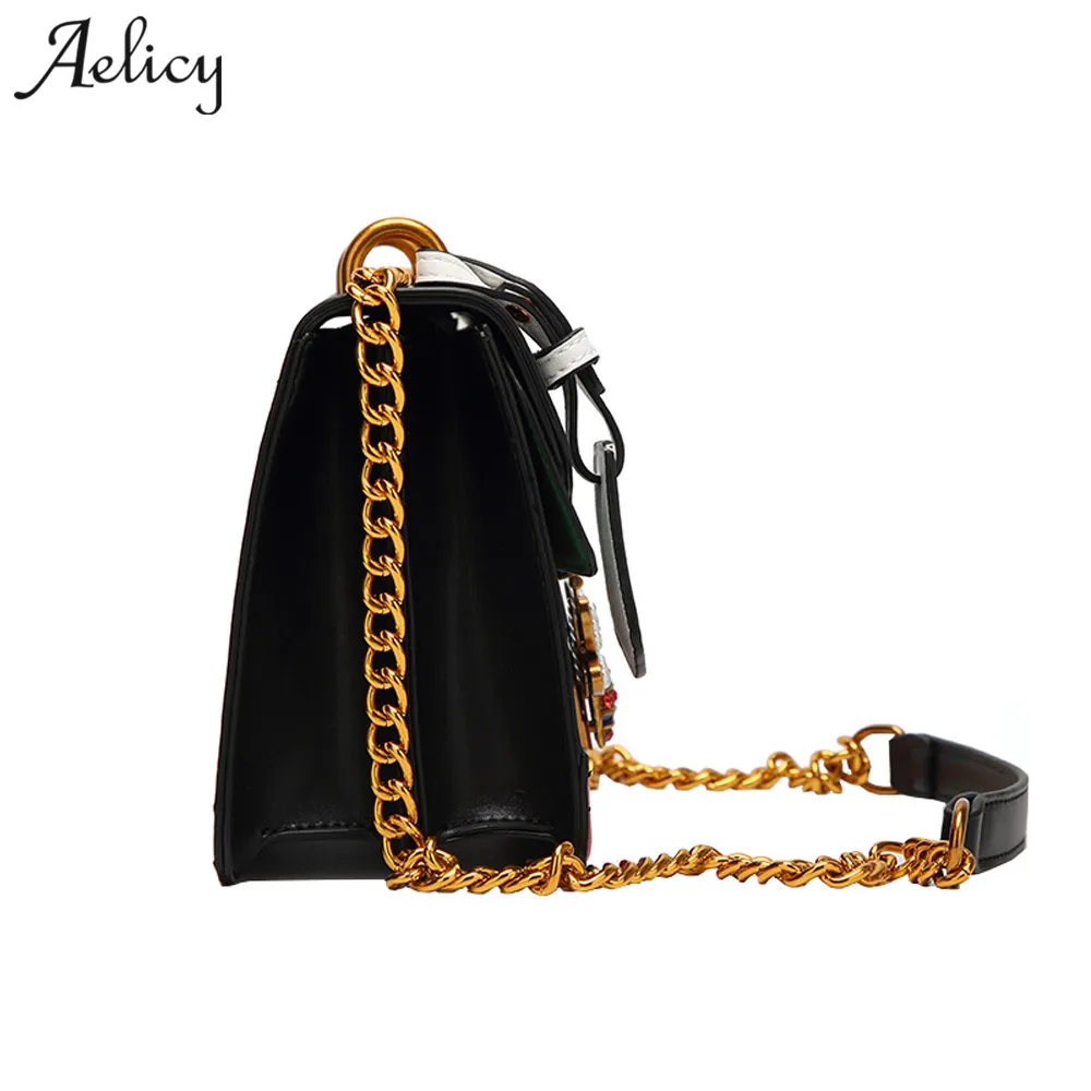 Aelicy اللون الربط ليتل النحل crossbody حقائب للنساء أزياء والجلود سستة و غلق بمشبك مصمم حقيبة يد حقيبة ساعي النساء