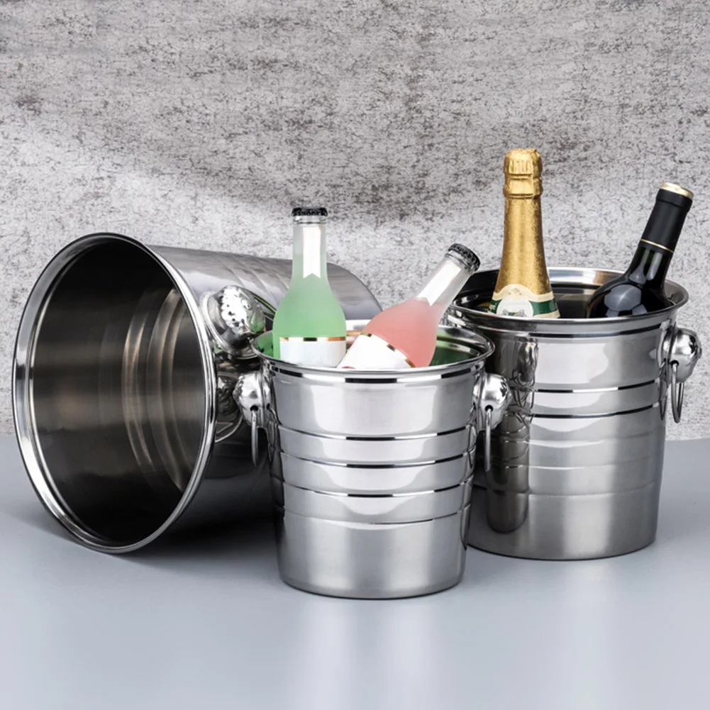 3L/5L/7L высококачественное нержавеющая стальное ведро для льда толстый держатель льда контейнер для бара вечерние шампанское Вино Баррель серебро