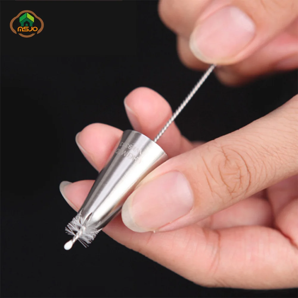 

MSJO Straw Cleaning Brush Kitchen 2 Head Icing Piping Nozzle Baby Bottle Nipple Teapot Keyboard Ended Tube Nylon Kitchen Cleaner