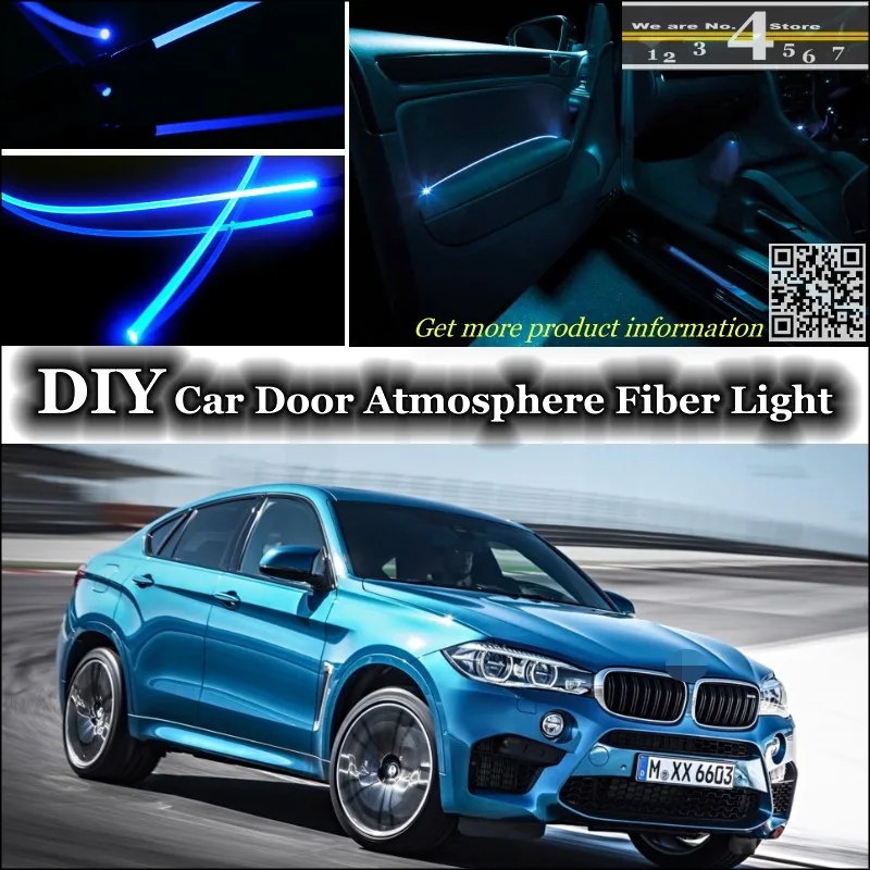 Для BMW X6/X6 м Мощность интерьер окружающего света настройки атмосферу волокно оптическое Ленточные огни двери Панель освещения(не EL фонарь стоп-сигнала