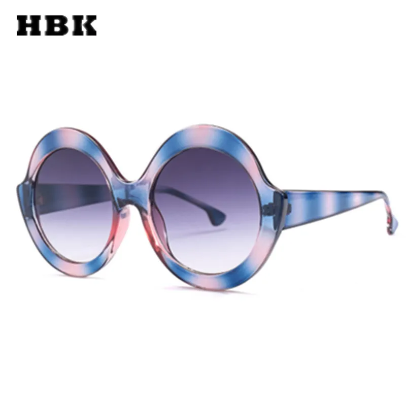 

HBK Unisex Oversized Sunglasses Modis Round Oculos De Sol Retro Feminino 2019 Luxury Women Brand Designer Sun Glasses UV400