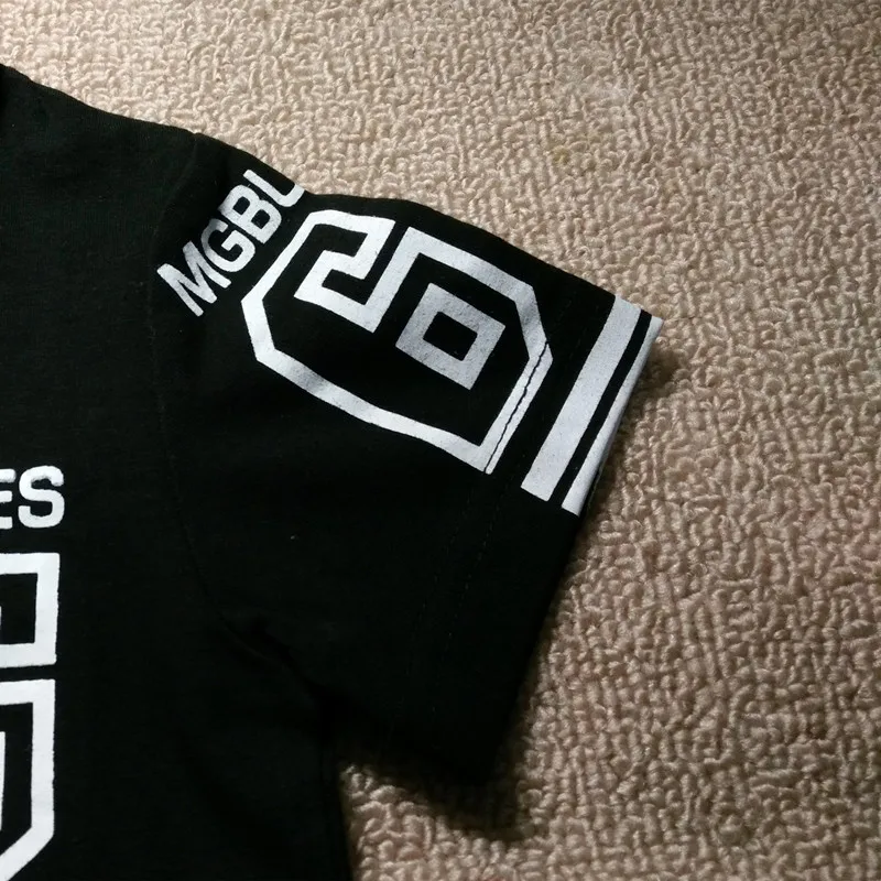 Conjunto de Roupas Letras de Manga Camiseta + Shorts Bebê Menino Verão Novo Listrado Curta Calças 2 Pçs Roupas Infantis Casuais 2020 7 Conjuntos de roupas
