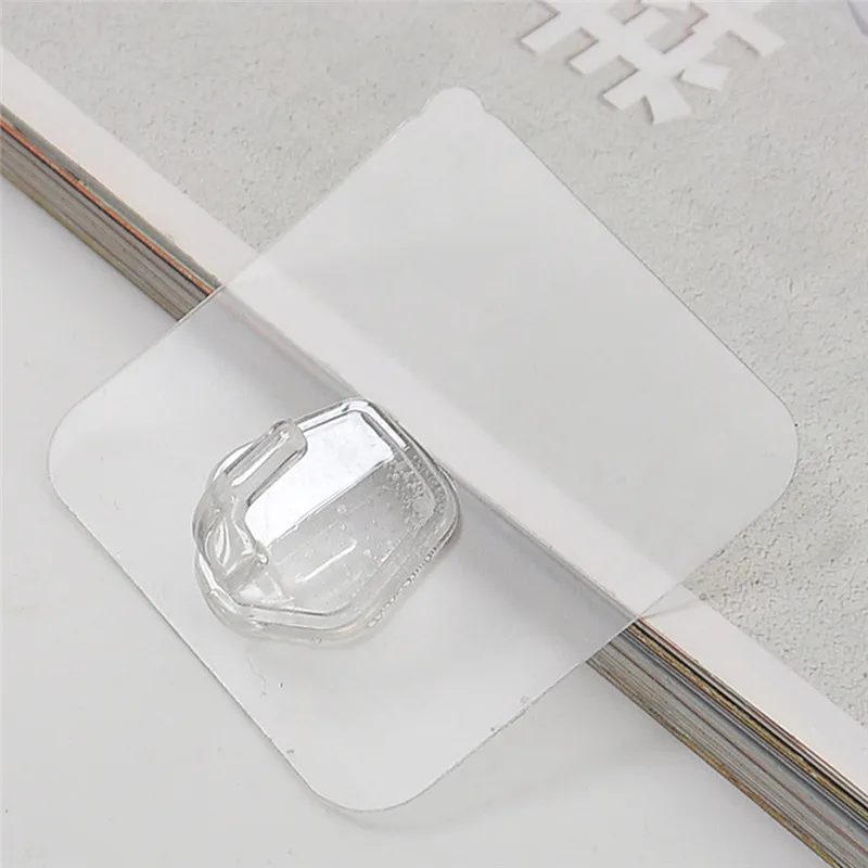 

4Pack Creative Transparent Hook Invisible Hook Wall Kitchen Bathroom No Trace Adhesive Wall Hook practical convenient home hook