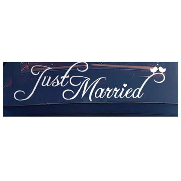 

Just Married Sign Wedding Day Car Sticker Decorations Window Banner Decal PVC
