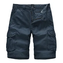 Новые повседневные мужские шорты Карго однотонные хлопковые шорты до колена высококачественные мужские бермуды в стиле милитари homme бриджи с низкой талией