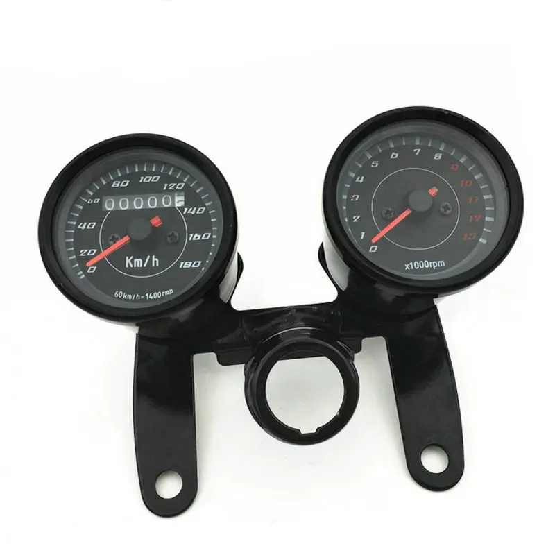 

Motorbike Odometer Motorcycle Speedometer Tachometer Gauge 12V 0-180km/h With Chrome Plating Housing LED Backlight Signal Light